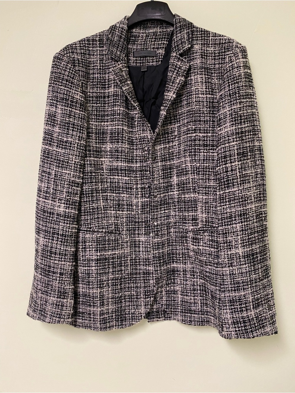 John Varvatos Black & White Tweed Sport Coat